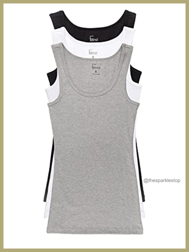 Women's Cotton Ribbed Tank Top Sleeveless Scoop Neck Yoga Activewear